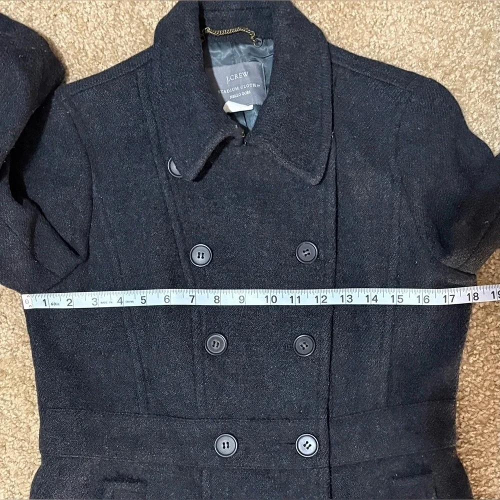 J. Crew Stadium Cloth by Nello Gori Black/Gray Peacoat - Picture 8 of 8